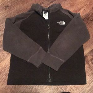 boys North Face hooded zip up fleece